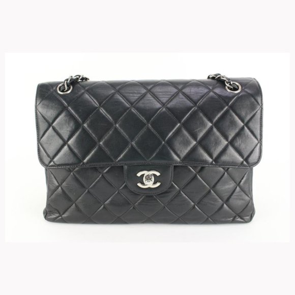 Chanel Black Quilted Lambskin Jumbo Double Flap Classic Bag 55cz55s - Picture 6 of 12